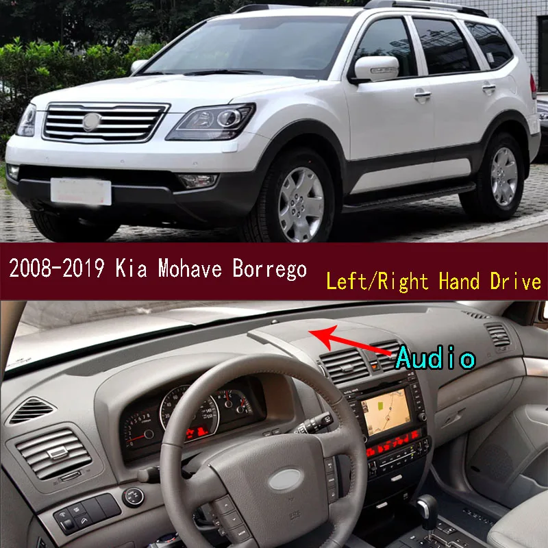 

For Kia Mohave Borrego 2008-2019 Dashmat Anti-Slip Dash mat Dashboard Cover Instrument Panel Sunscreen Pad Ornaments