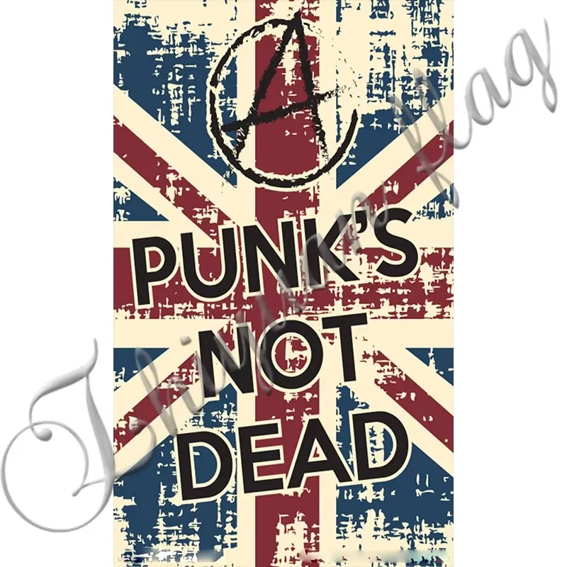 90x150cm Custom Punk's Not Dead Flag WITH MUSIC HOBBY HISTORY BUSINESS COMPANY DECORATION CLUB SHOP BANNER