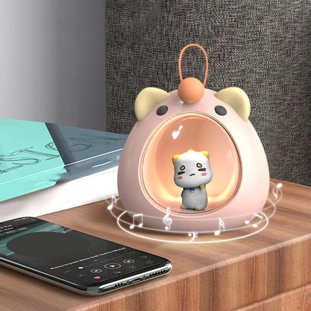 Luce notturna multiuso luce morbida altoparlante compatibile con Bluetooth lampada da notte a LED da comodino a induzione animale carino per camera da letto
