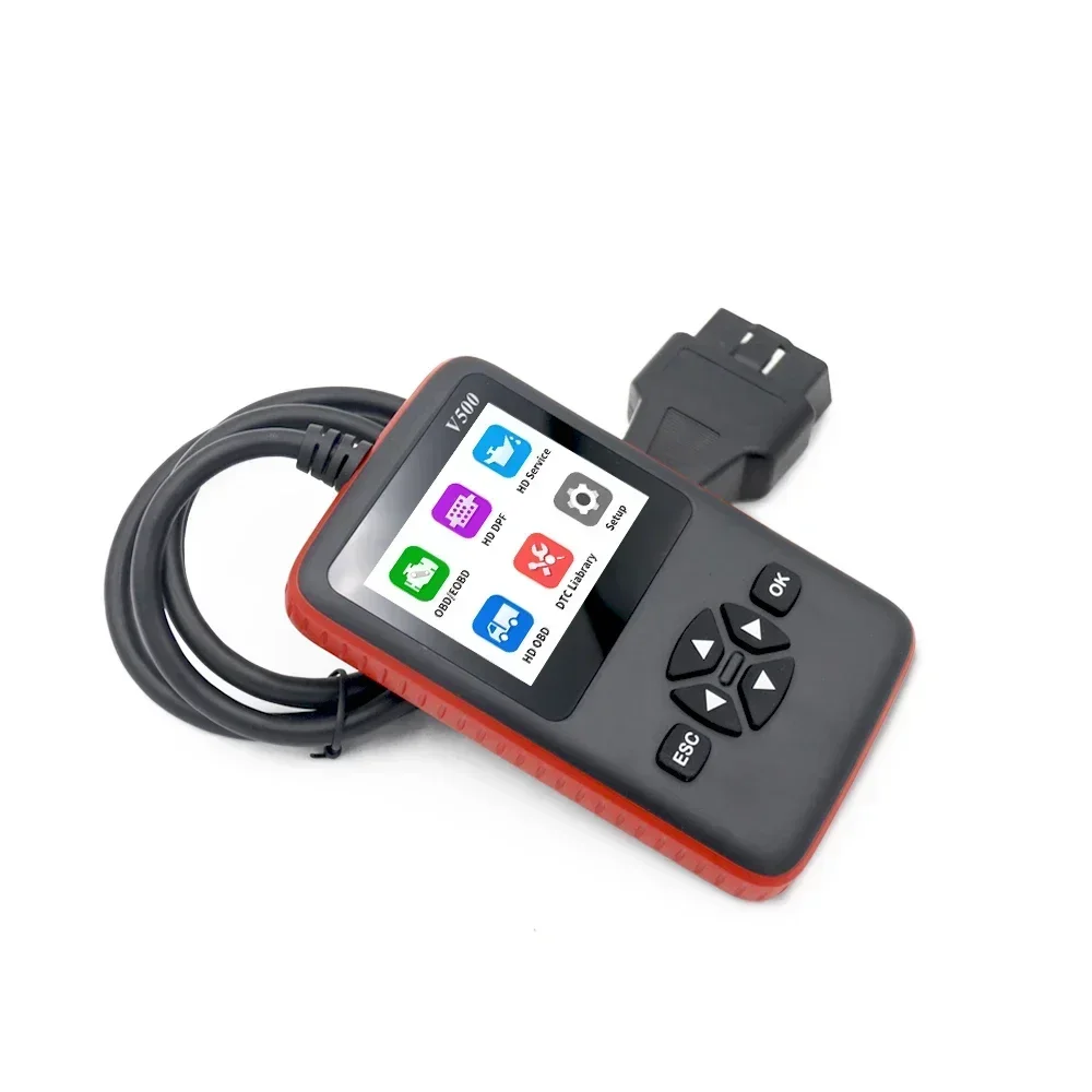 OEM Factory V500 OBDII ELM327 12V 24V OBD II Heavy Duty Car Diagnostic Tool OBD2 Truck Scanner