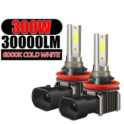 300W H7 H11 LED Car Headlights Bulbs 30000LM 9005 HB3 9006 HB4 9012 Turbo Auto Headlamps 6000K White Fog Lights 12V Front Lamps
