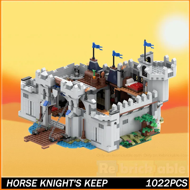 

MOC Building Block Medieval Architecture Knight's Home Model Brick Particle Creative Educationve Education Xmas Gift 1022PCS