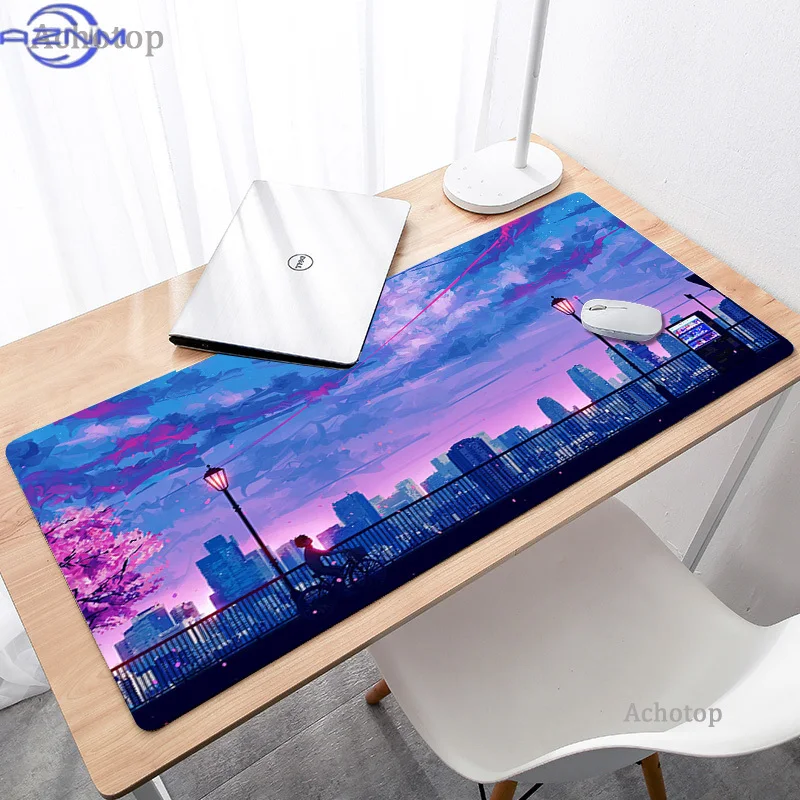 Kawaii Moon Landscape Mouse Pad PC Gamer Completo Gaming Mousepad Large Mouse Mats XXL Anime Cute Pink Keyboards Desk Mats