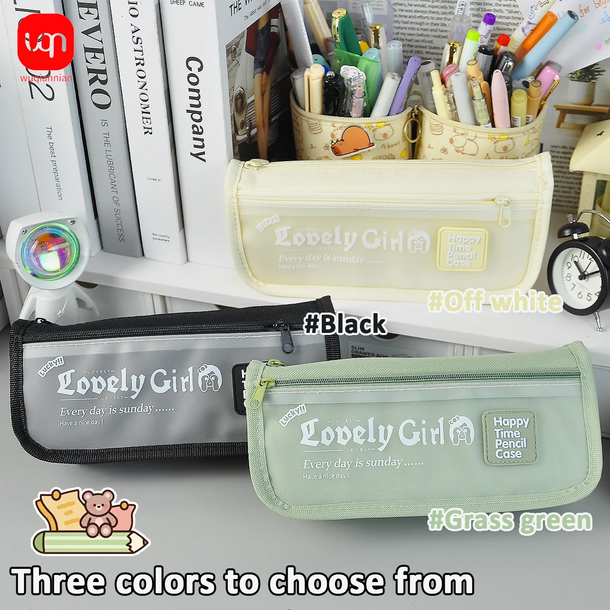 

WQN-1PC High-end Large Capacity Student Pencil Case Double-layer Zipper Design School Office Supplies