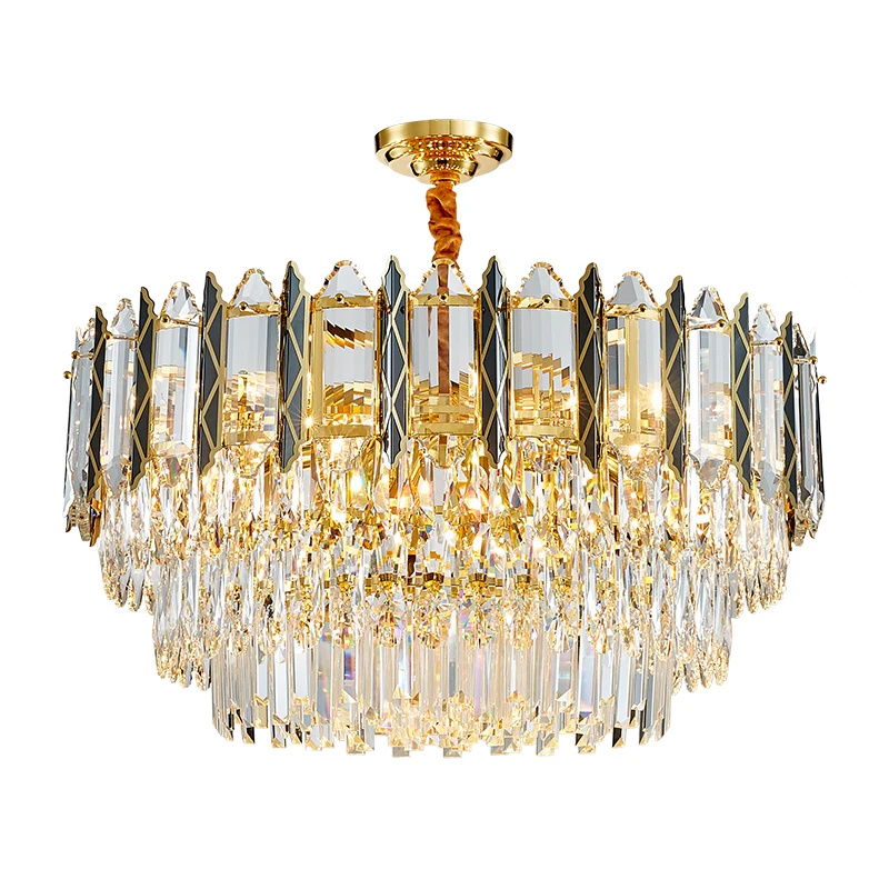 Newest Design Wholesale Price Hotel Villa Livingroom Crystal Luxury LED Chandelier Gold Body Dimmable 5-Year Warranty