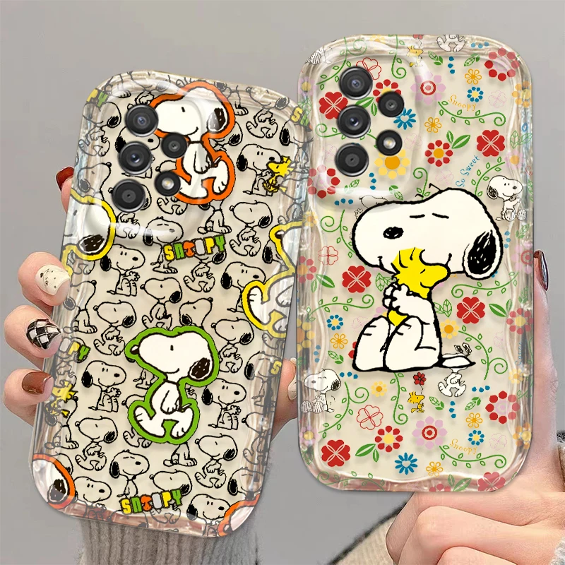 Snoopy Cute Trendy For Samsung A55 A54 A53 A52 A35 A34 A33 A32 A25 A24 A23 5G Wave Oil Cover Phone Case