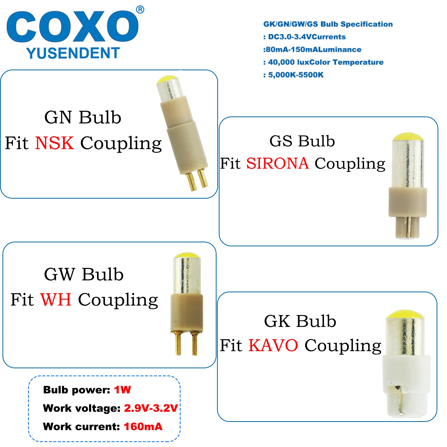

COXO стоматологическая светодиодная лампа, наконечник, соединительная лампа, высокоскоростная турбинная муфта, замена для Kavo NSK WH Sirona