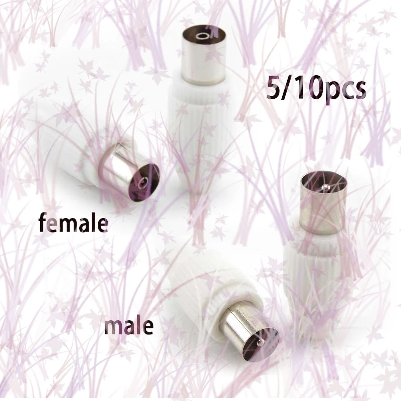 75-5 Free Welding RF Television Male Female Plug 9.5 TV RF Terminal Antenna Connector White Colour 9.5 Video Plug Adapter B1
