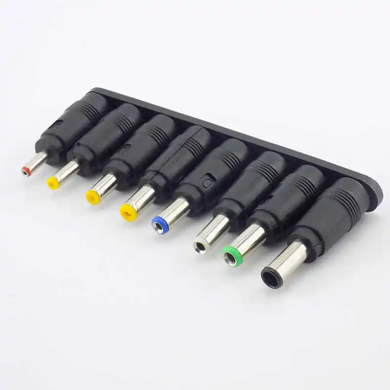 8pcs DC 5.5X 2.1 MM female jack plug adapter Connectors to 6.3 6.0 5.5 4.8 4.0 3.5mm 2.5 2.1 1.7 1.35mm Male Tips power adaptor