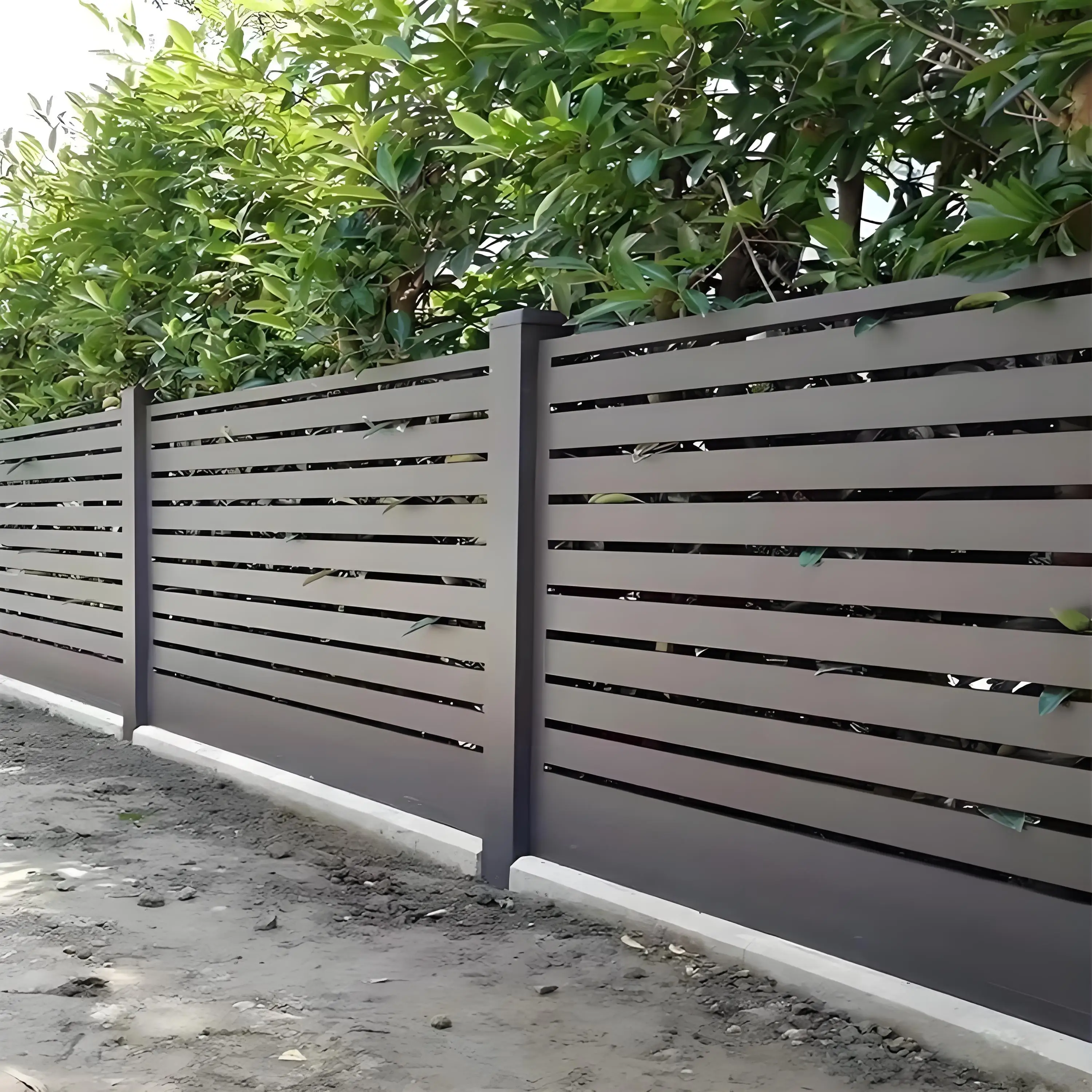 

Aluminum Fence Grid Gate Garden Wall Fence Design Front Yard Black Aluminum Privacy Fence