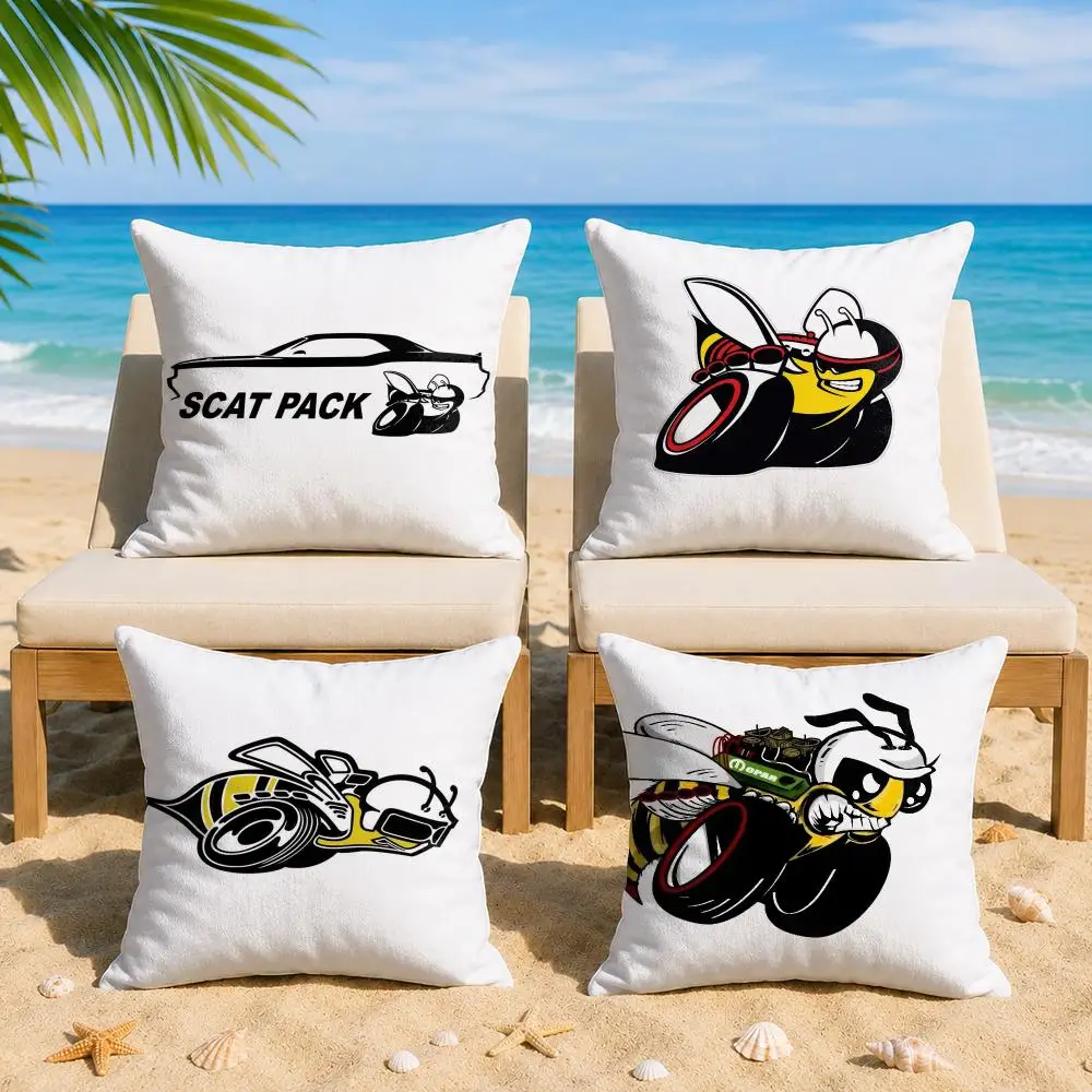 Cartoon S-Scat P-Pack C-Charger Cushion Cover Soft Short Plush Double-Sided Printing Home Decor Machine Washable Pillow Case