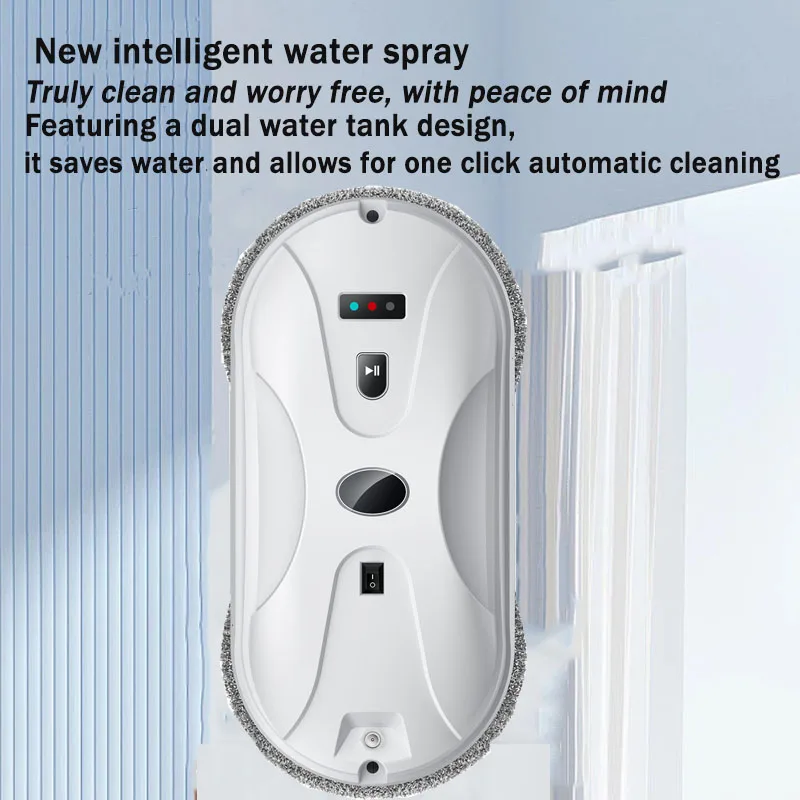 Window Cleaner Robot Large Suction Automatic Dual Spray Remote Control Window Washer Robot Multiple Cleaning Modes Household