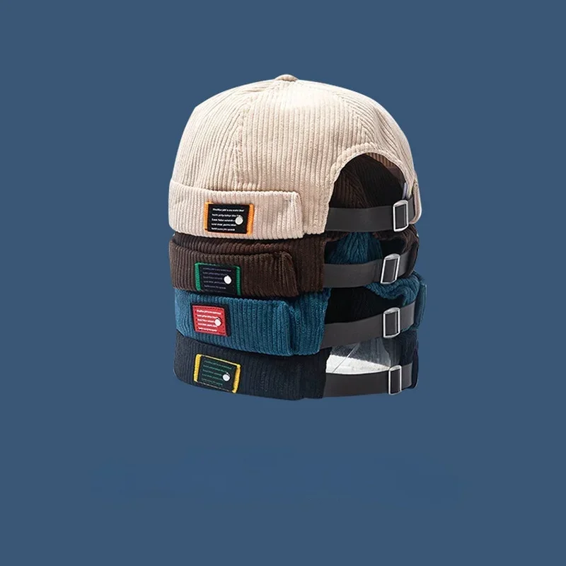 

Шапка-матросский головной убор Skullcap Вельветовая теплая шапка-ведро с закатанными манжетами шапка без козырька однотонная Регулируемая хлопковая шапка аксессуары для мужчин и женщин