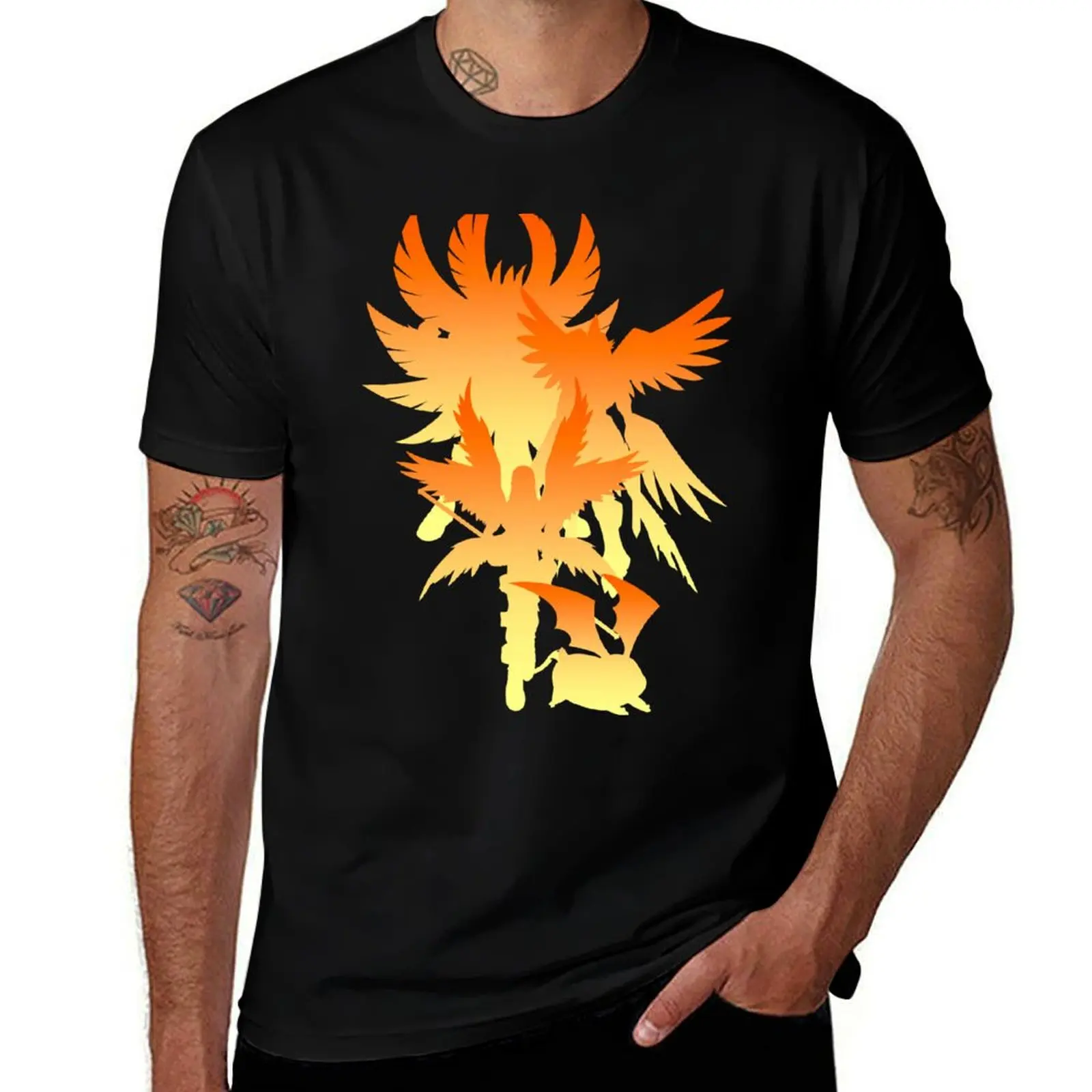 Patamon Digimon Evolution Silhouette T-Shirt cotton t shirts high quality T-Shirt