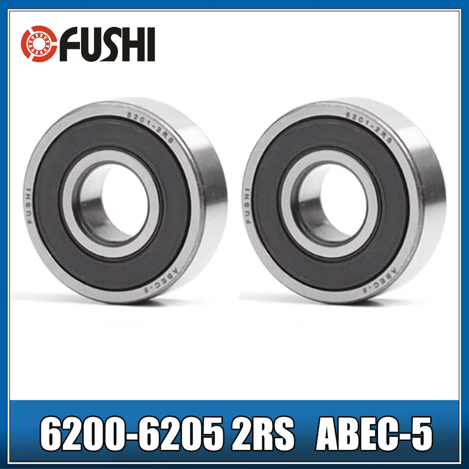 2pcs Bearing 6200 6201 6202 6203 6204 6205 2RS DDU LLU RS 6200RS 6201RS 6202RS 6205RS Chrome Steel Deep Groove Ball Bearings