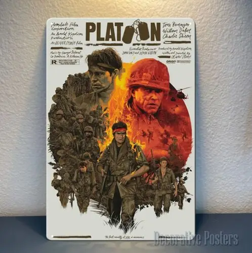 Platoon Oliver Stone Movie Metal Poster - Sign- Size:20x30cm good sign sign