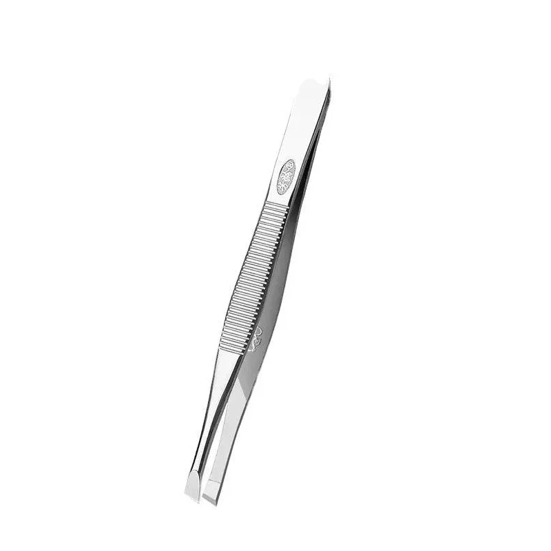 Eyebrow Hair Tweezers Professional Eyebrow Hair Removal Tweezer Flat Tip Tool Stainless Steel Convenient Small Tool TSLM1