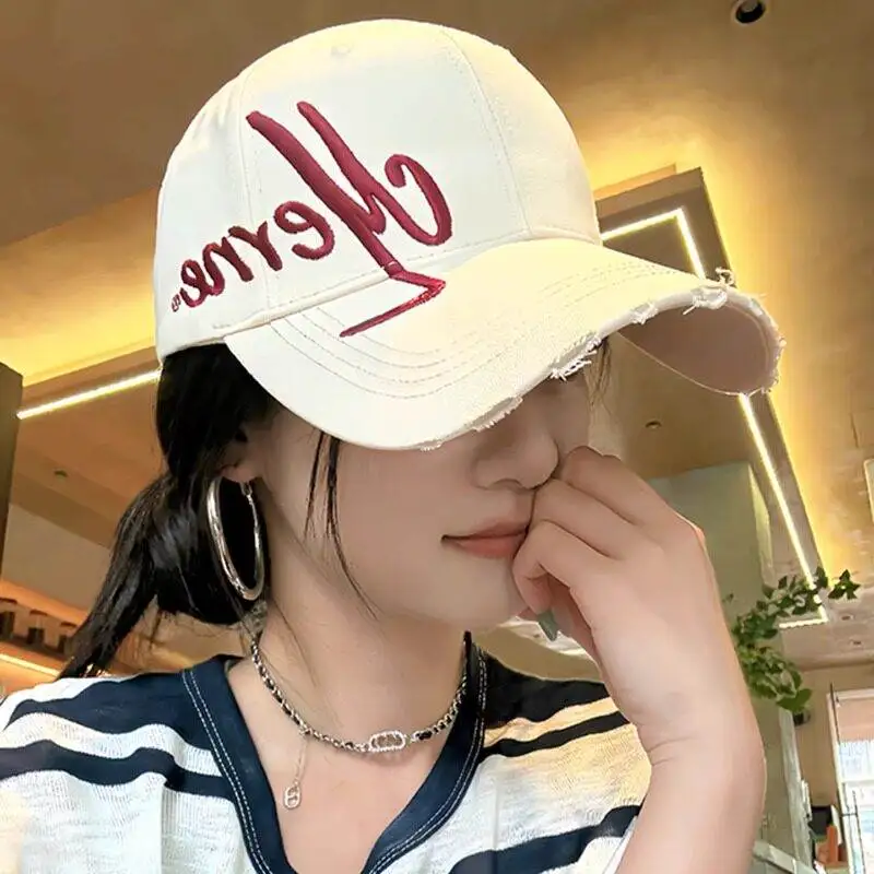 

Бейсболка в корейском стиле, летняя, с защитой от солнца, широкими полями, визуально уменьшающая лицо, для большого обхвата головы, кепка-уточка