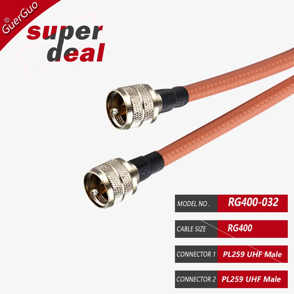 RG400 Cable UHF Male to UHF Male Right Angle 90 Degree Plug High Quality Low Loss 50-3 50 Ohm RF Coaxial Cable Jumper Adapter