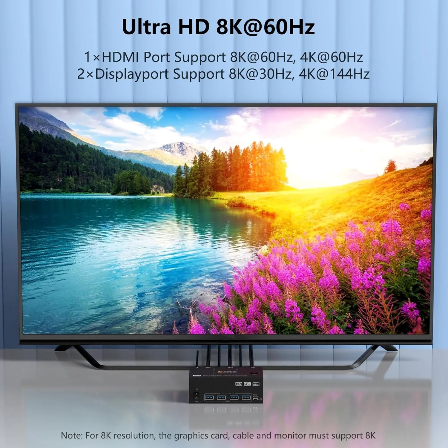 KVM-переключатель HDMI 8K при 60 Гц, 3 монитора, 2 компьютера, 4K при 120 Гц, KVM-переключатели USB 3.0 для 2 ПК, общий тройной монитор и 4 порта USB