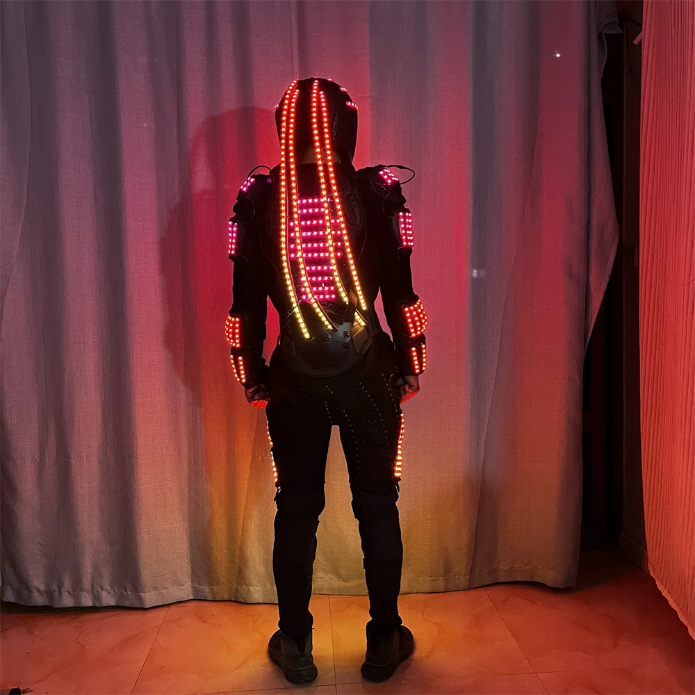 New Design RGB Full Color LED Growing Robot Costumes LED Luminous Flashing Clothing Dance Suits For Night Clubs Party Event