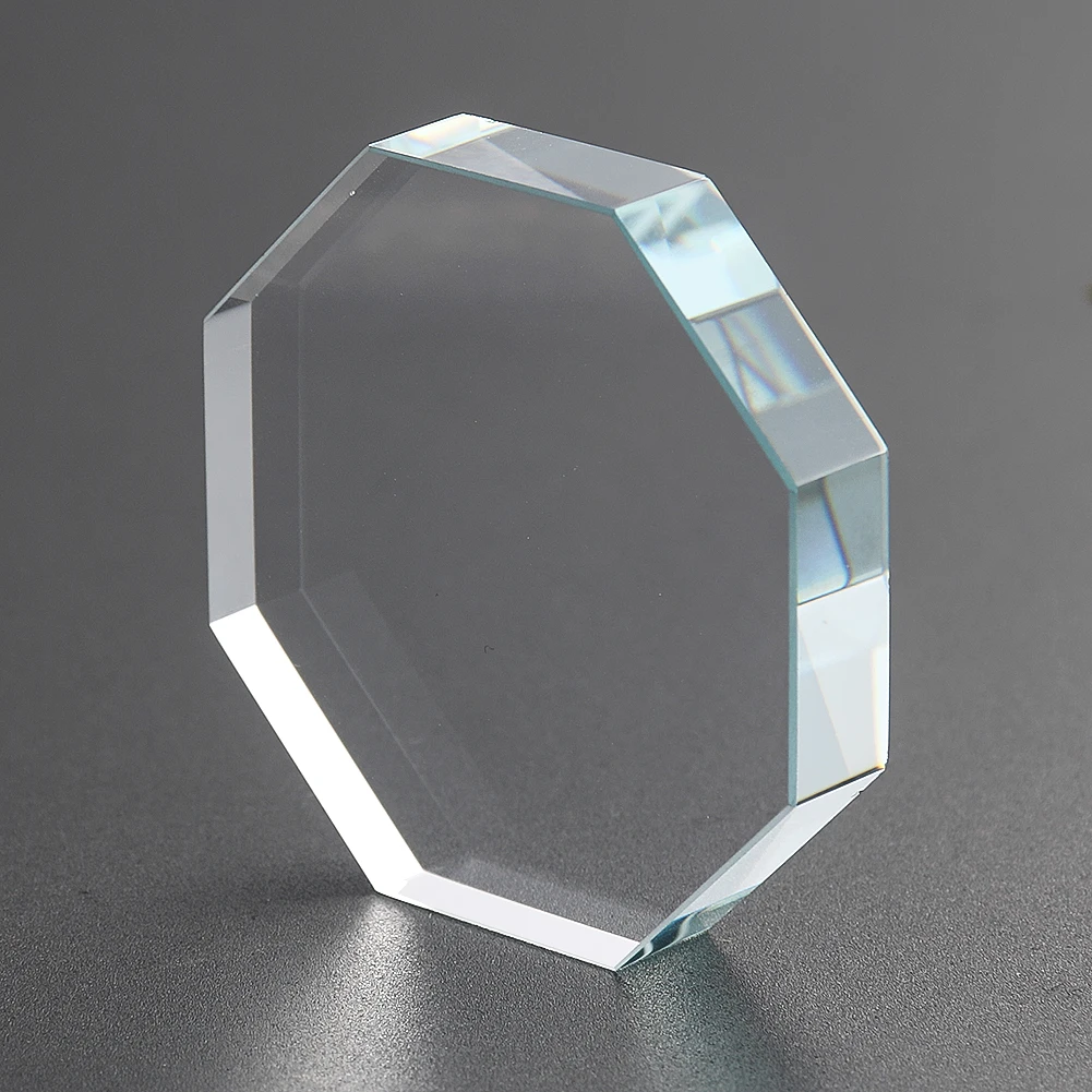 55mm Clear Octagonal Crystal Base Solid Glass Shim Spacer Grafting Eyelash Glue Drop Tray Jewelry Display Stand Trophy Accessory