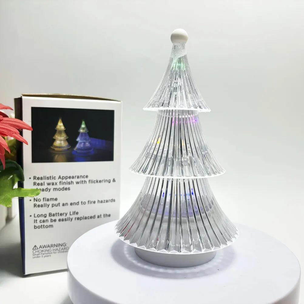 متوهجة شجرة عيد الميلاد ضوء الليل سطح المكتب شجرة عيد الميلاد الصغيرة مصباح ديكور تنوعا ساحر إضافة جو احتفالي منضدية #5
