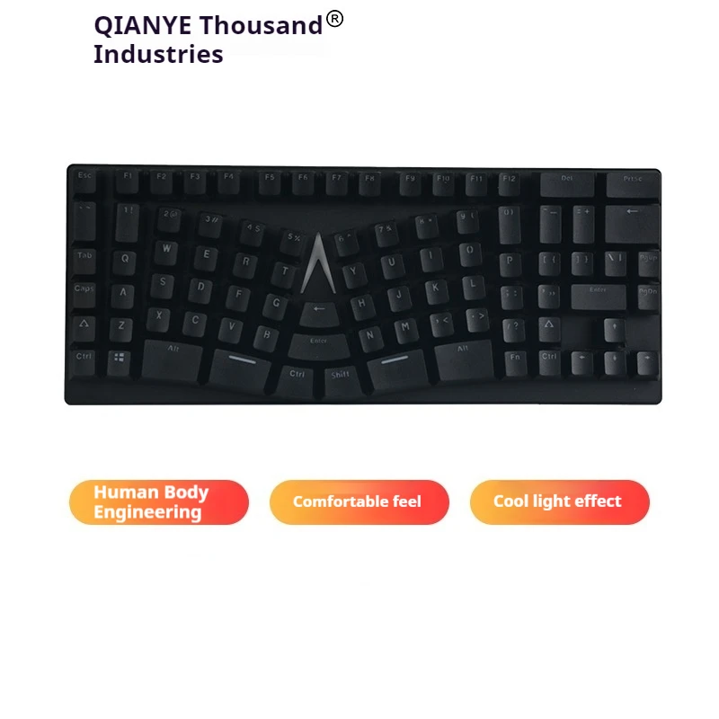 

Qianye X-Bows 86 Keys Wired Ergonomic Mechanical Keyboard Background Light Full Key No Impact Custom Esports Gaming Keyboard