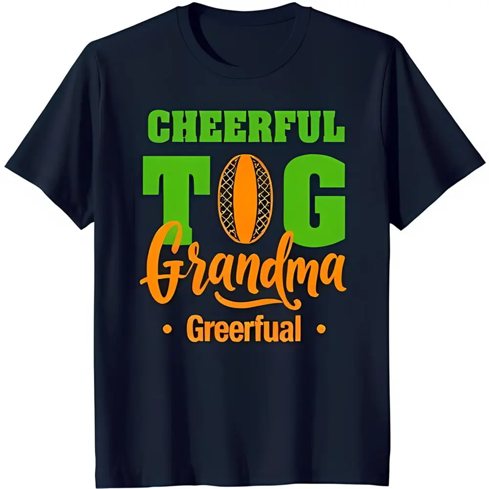 

Cheerful Tog Grandma Greefual Graphic Tee Fun Design on Black T-Shirt