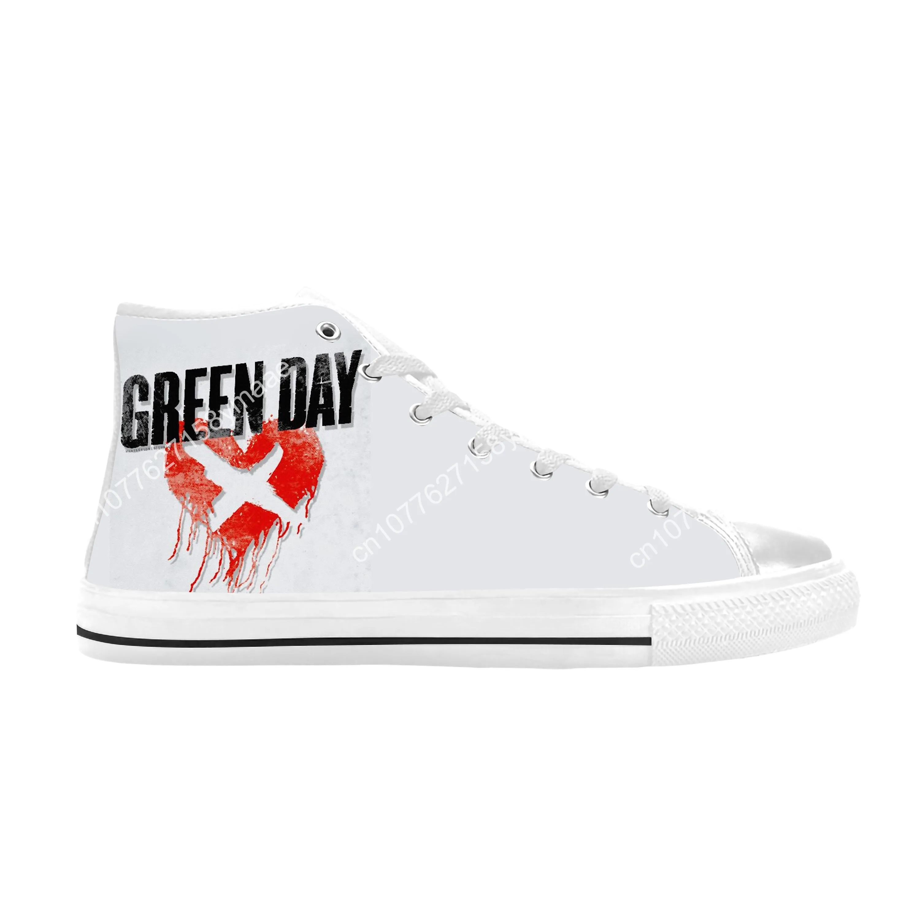 Days Punk Rock Band Music Singer Cool Funny Green Casual Cloth Shoes High Top Comfortable Breathable 3D Print Men Women Sneakers
