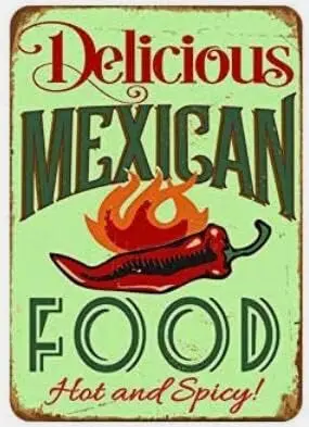 Вкусная мексиканская еда, горячий и пряный перец, винтажная металлическая жестяная вывеска, художественная табличка, настенный декор, забавные подарки для дома, кухни, Garag