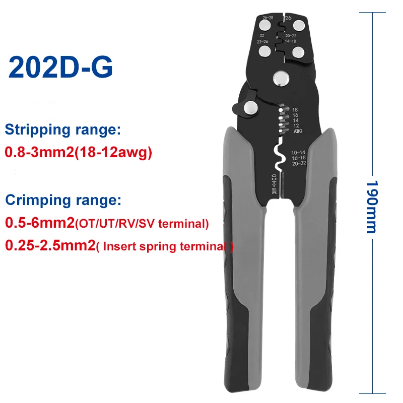 Multifunctional Crimping Pliers Bare Terminal Plug Crimper Cutting stripping Cold Pressing Plier