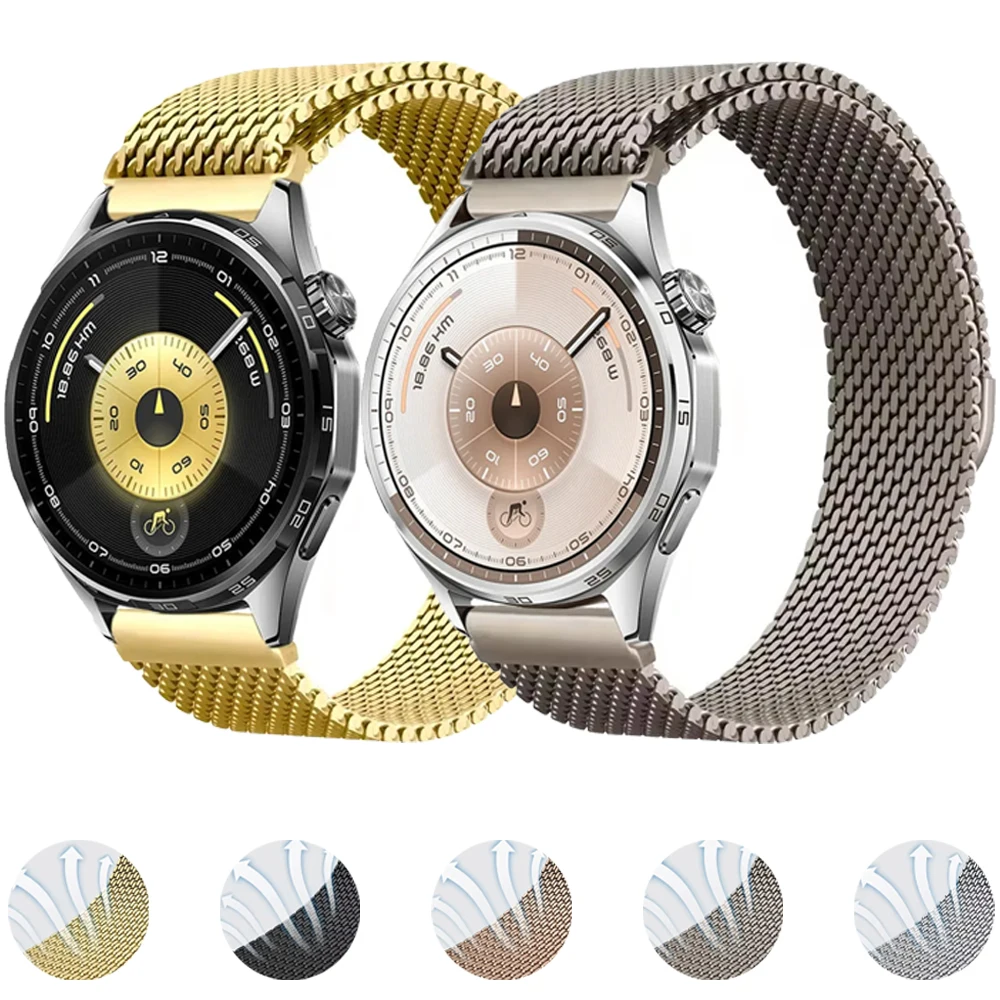 22 20 18mm Milanaise-Stahlarmband für Huawei Watch GT6 Pro/GT6 5 4 46mm 41mm Magnetisches Armband für Huawei Watch 5/GT5pro 42mm Band