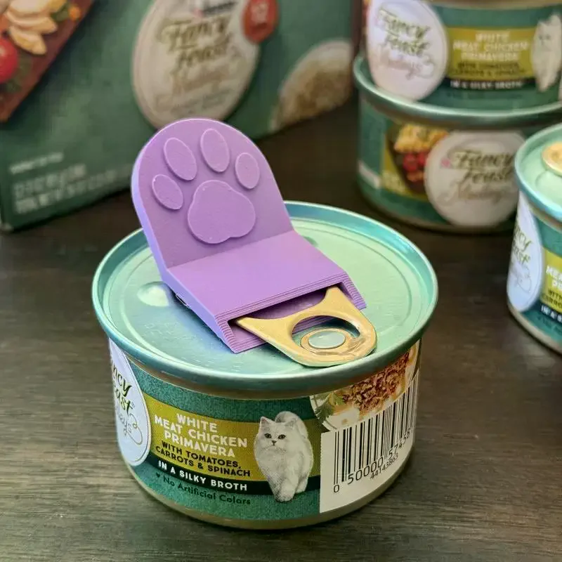 2 шт., открывалка для консервных банок с кошачьим кормом, открывалка для бутылок с кормами для домашних животных, портативная нескользящая легкая ручка, материал Easyclean, кухонные инструменты