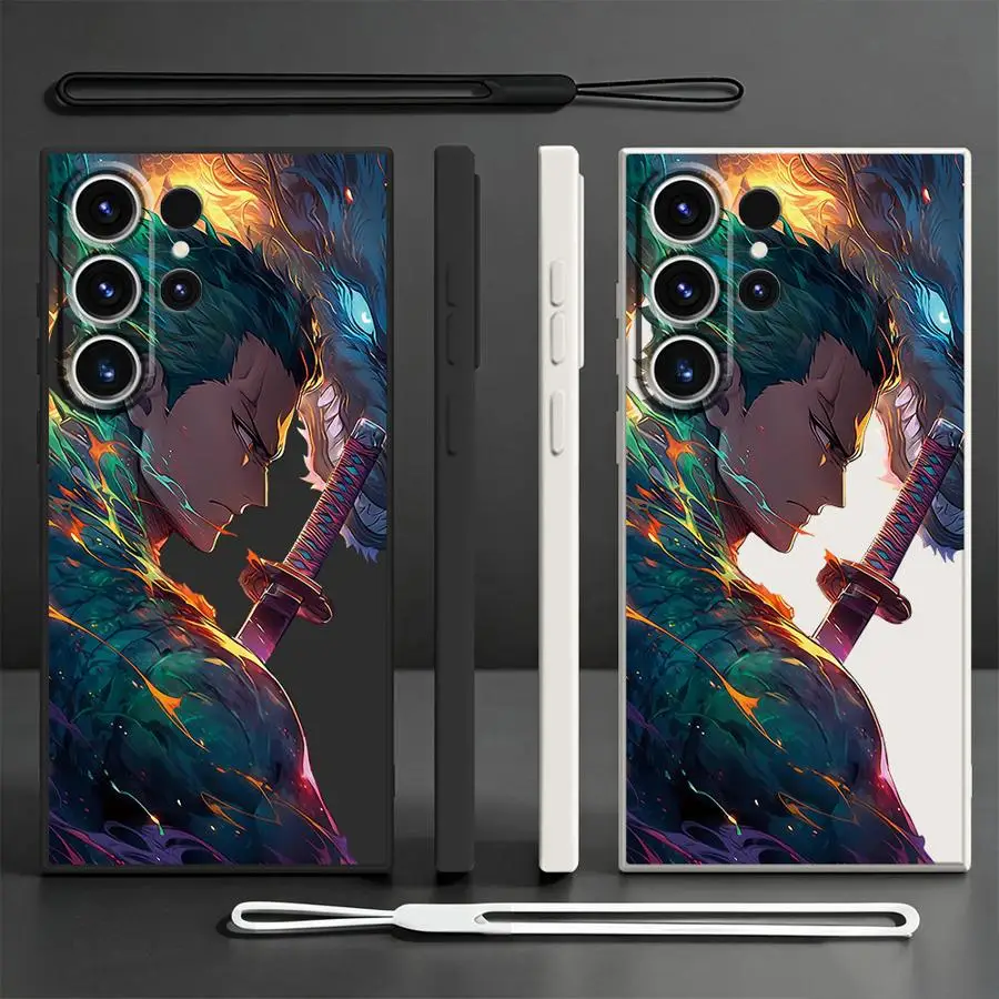 Case for Samsung Galaxy S26 Note 20 10 Ultra S22 S24 Ultra S23 S21 Plus S25 Edge S20 FE Phone Cover Anime Ones Pieces Zoro