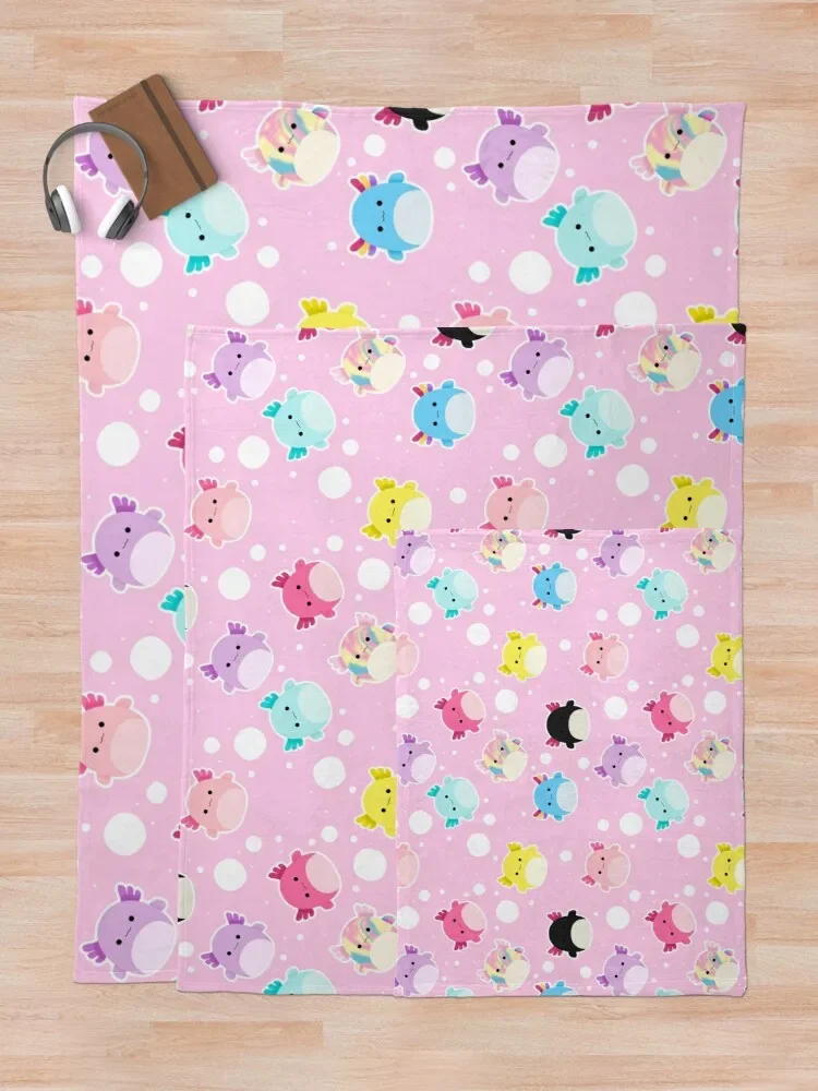 Axolotl Squish Party Squish Throw Blanket Fleece Bkanket Baby Blanket