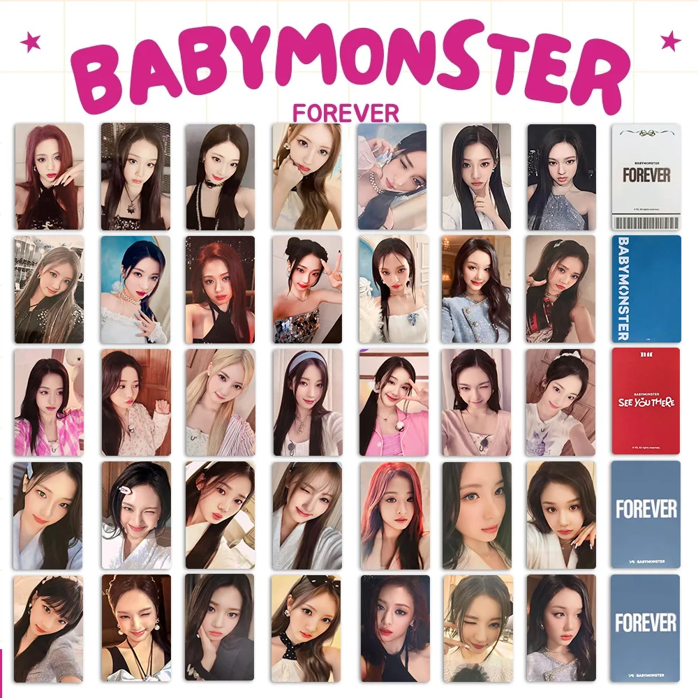 7Pcs/Set K-POP Idol BABYMONSTER Lomo Card New Album FOREVER Photocards HD Printd Postcard HARAM RORA AHYEON ASA RUKA Fans Gifts