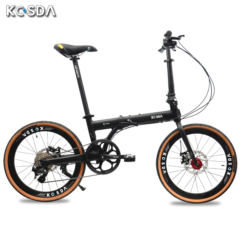 20 Inch Folding Bike 451 Wheelset Foldable Road Bicycles City Racing Small Wheel Cycling 8 speed Mechanical Disc Brake Bicycle