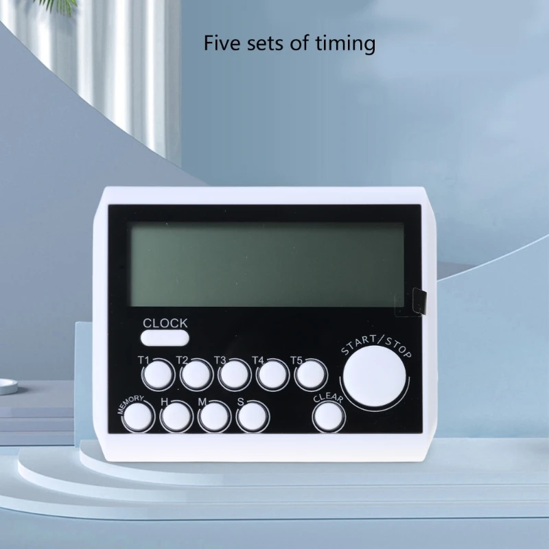 5 Channel Cooking Timer with Stand Large Display Kitchen Timer for Home