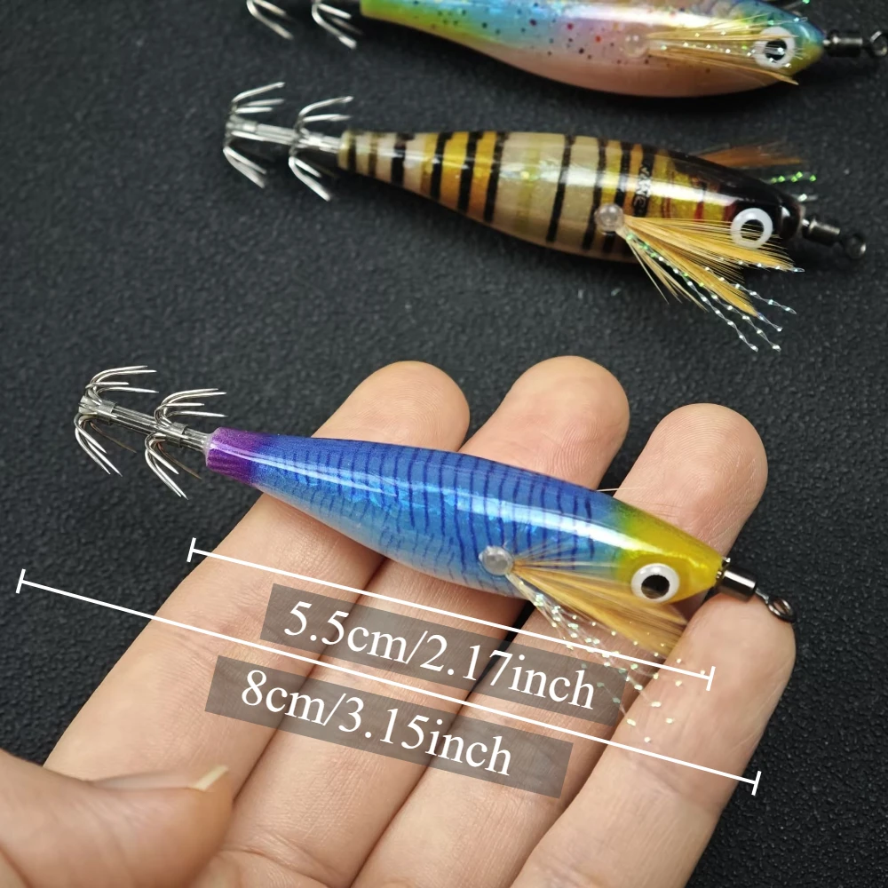 5 Stück/Set Angelköder Leuchtender Tintenfisch-Jig-Haken Garnelen-Köder Tintenfisch-Jig-Haken – Detail 1