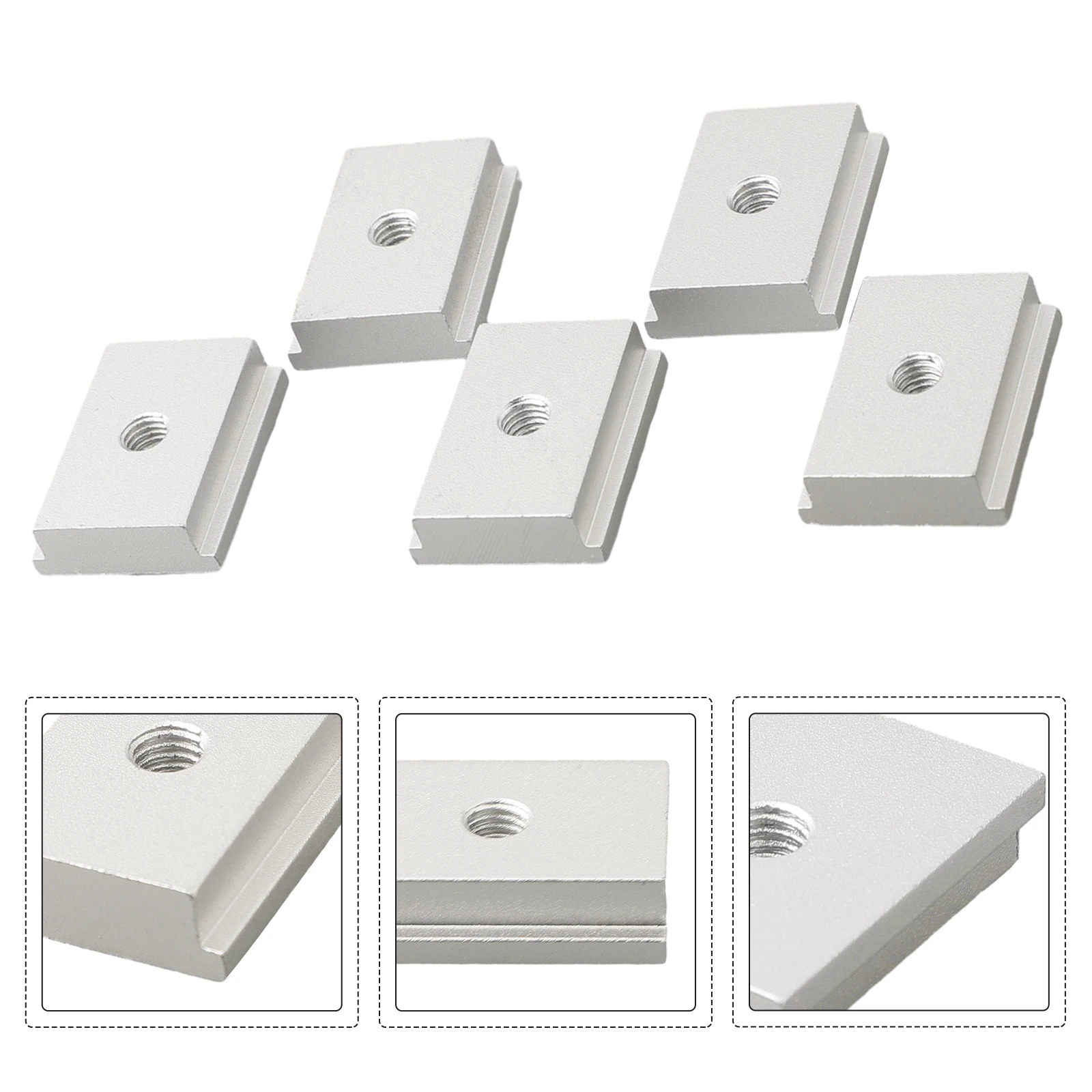 

For Woodworking Accessories 5pcs M6 M8 T Track Slider with Aluminum Alloy T Slot Nut for Table Saws Band Saws and Drills