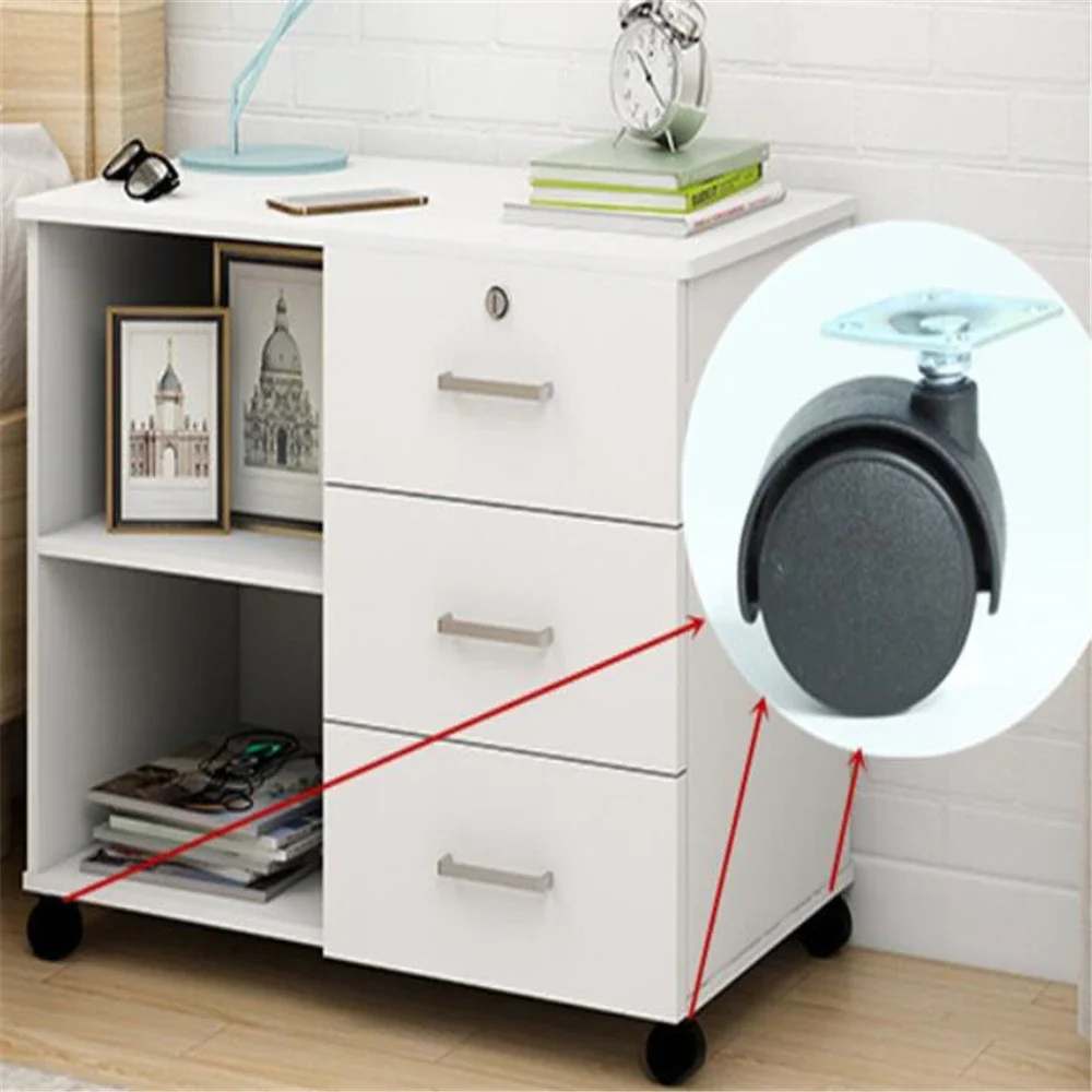 Flat Universal Wheel Table Swivel Chair Wheel Small Trolley Furniture Accessories Foot Pulley Computer Bed Counter Wheel