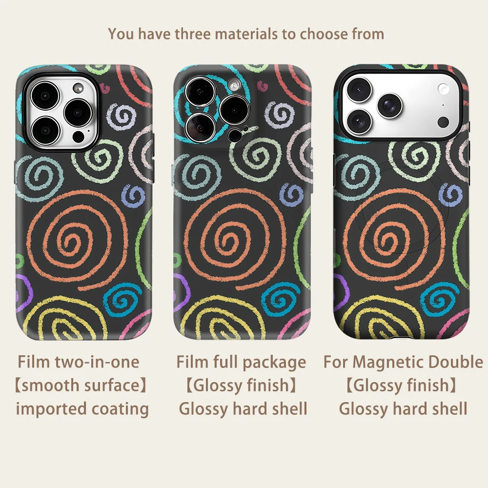 Яркий спиральный дизайн на чер – обзор и цена Phone Cases Iphone 15