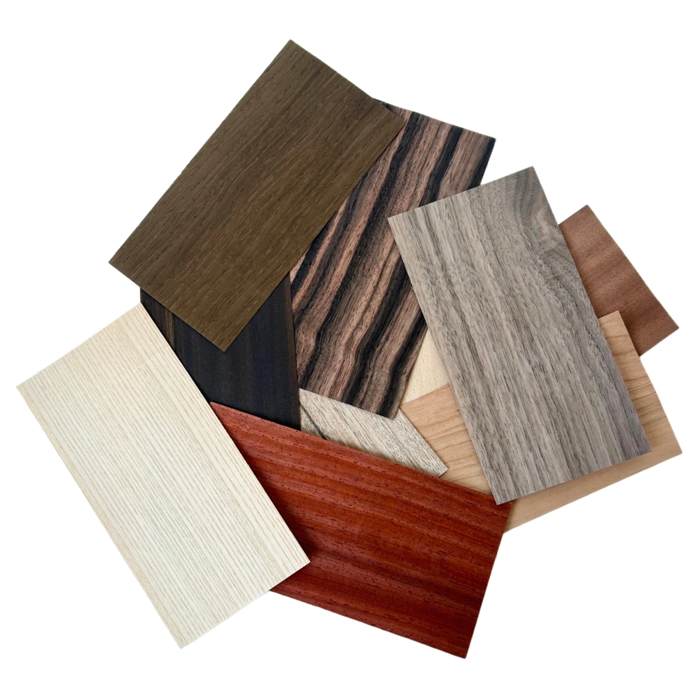Pack varié de placages de 0,4 mm pour marqueterie et incrustation, avec 10 feuilles de placages de bois domestiques et exotiques, feuilles de bois naturel