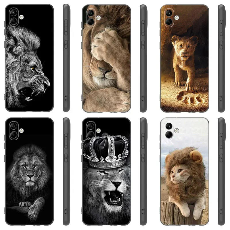 Lion Alpha Male Cub Black Phone Case For Samsung Galaxy A01 A03 Core A04 A10 E A02 A05 A20 A21 A30 A50 S A6 A8 Plus A7 A9 2018