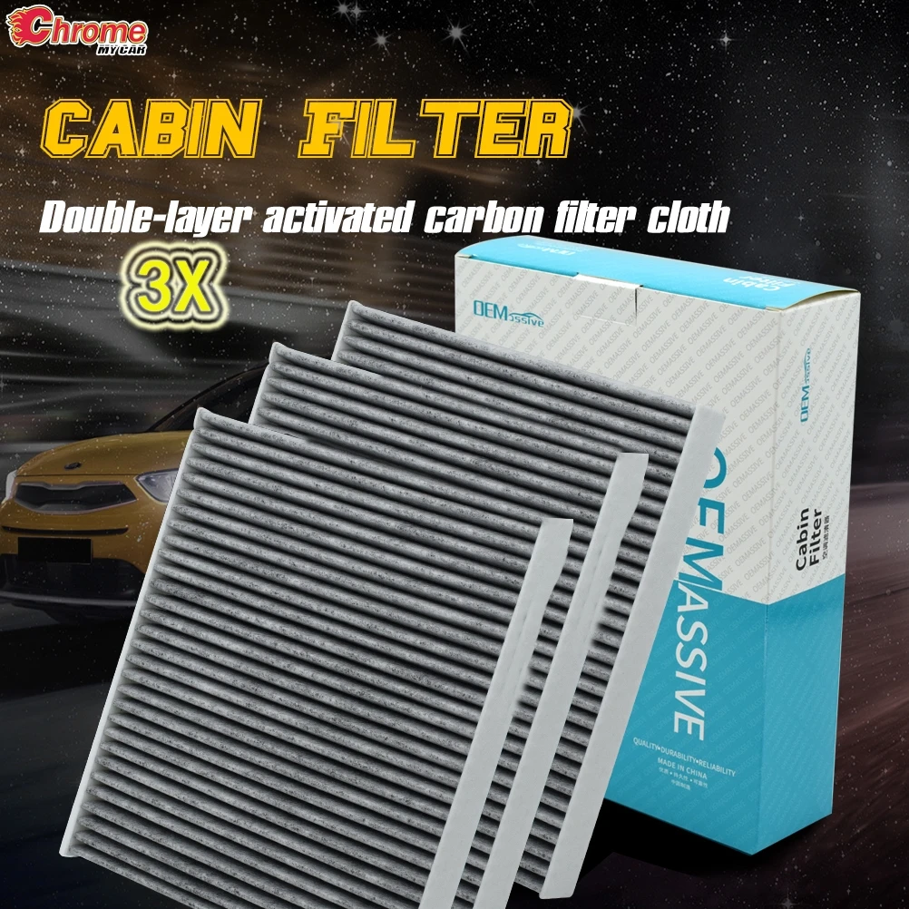 3X Activated Cabin Air Filter Pollen For Mercedes-Benz G-Class W463 VW Fox Polo Gol Audi A1 A2 Seat Ibiza Skoda Fabia 6Q0819653