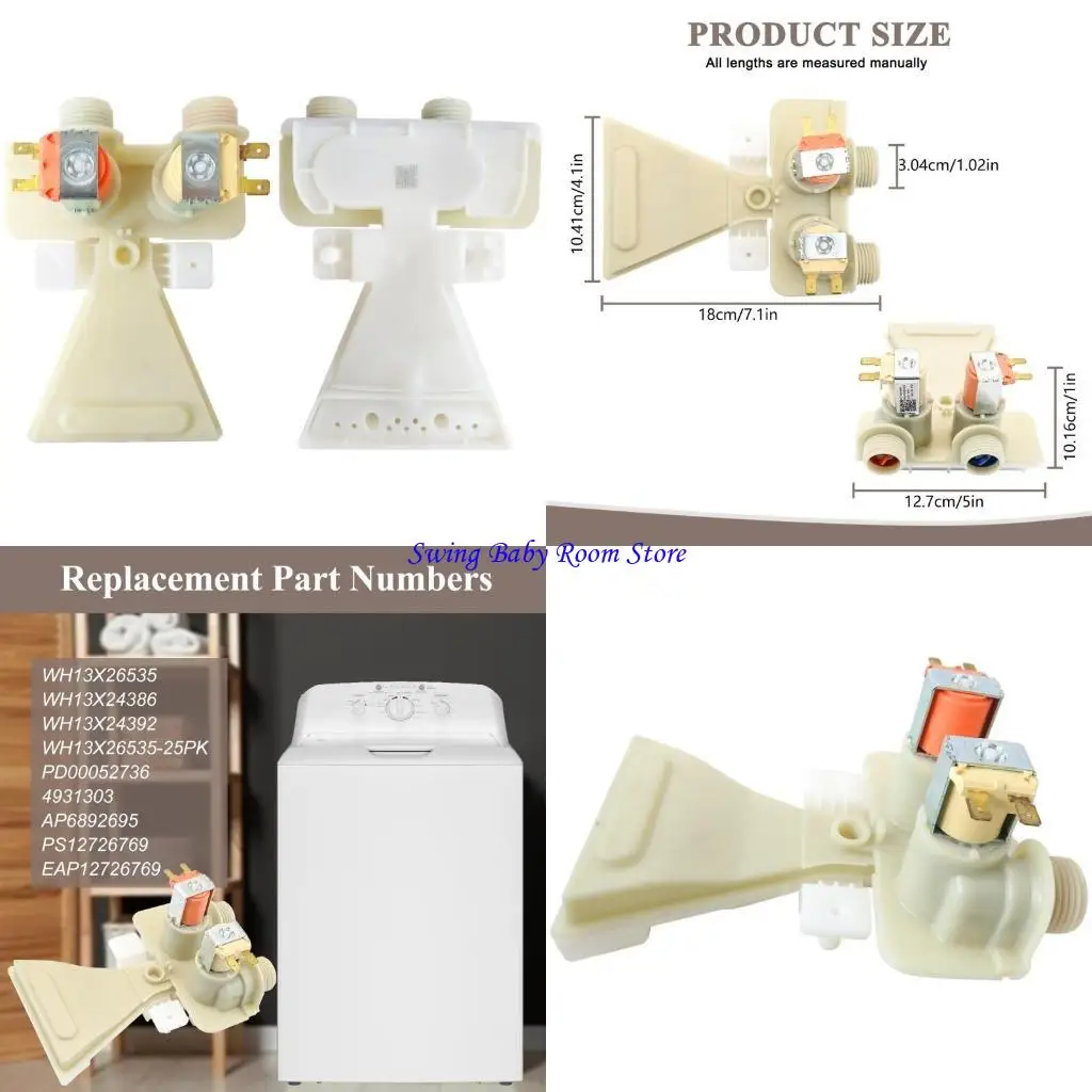 K1AD Long Lasting Water Valves for Washing Machines Quick Feature and Quiet