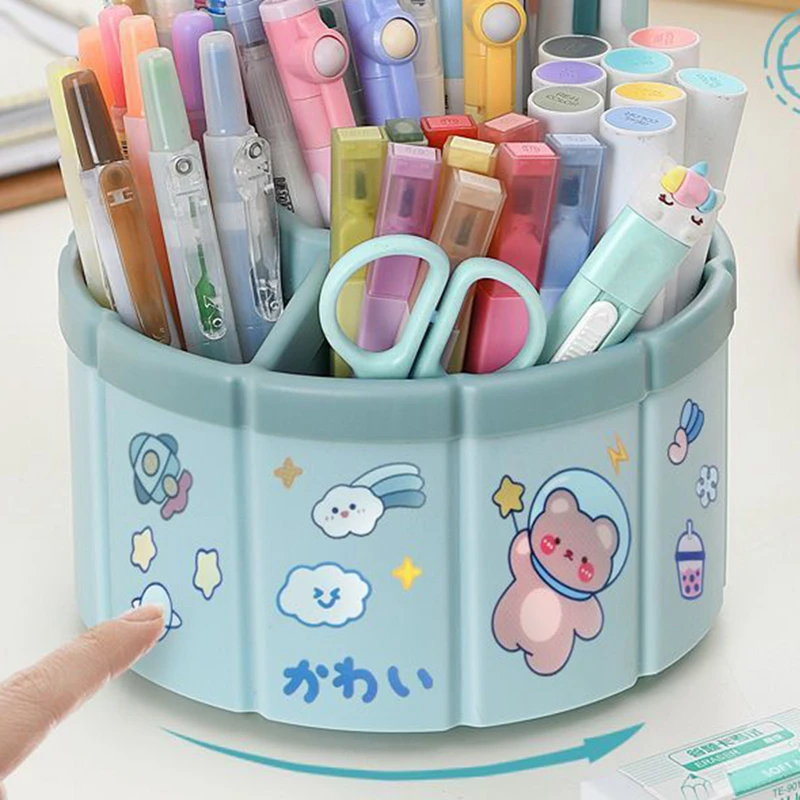 Ferris Wheel 360° Rotating Pen Holder Large Capacity Cute Pencil Storage Box Desktop Organizer School Office Stationery