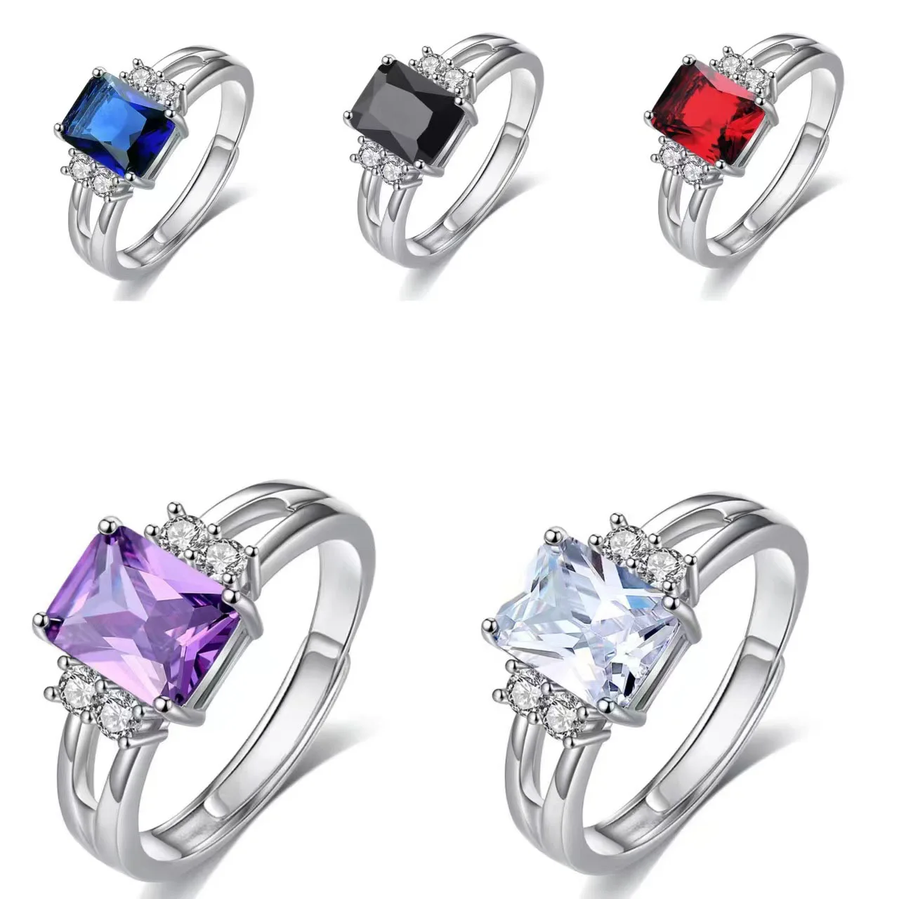 

4.1ct Created Red Ruby 925 Sterling Silver Wedding Engagement Promise Ring for Women Colorful Gemstone Jewelry Party Gift