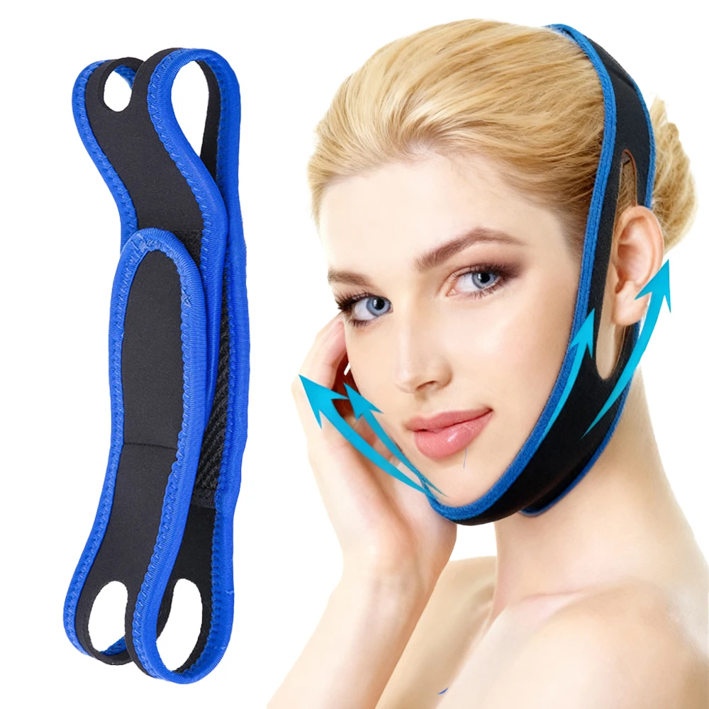 치크 리프트 업 벨트 얼굴 슬리밍 밴드 재사용 가능한 V라인 페이스 쉐이퍼 여성용 얼굴 마사지 스트랩 얼굴 피부 관리 뷰티 도구